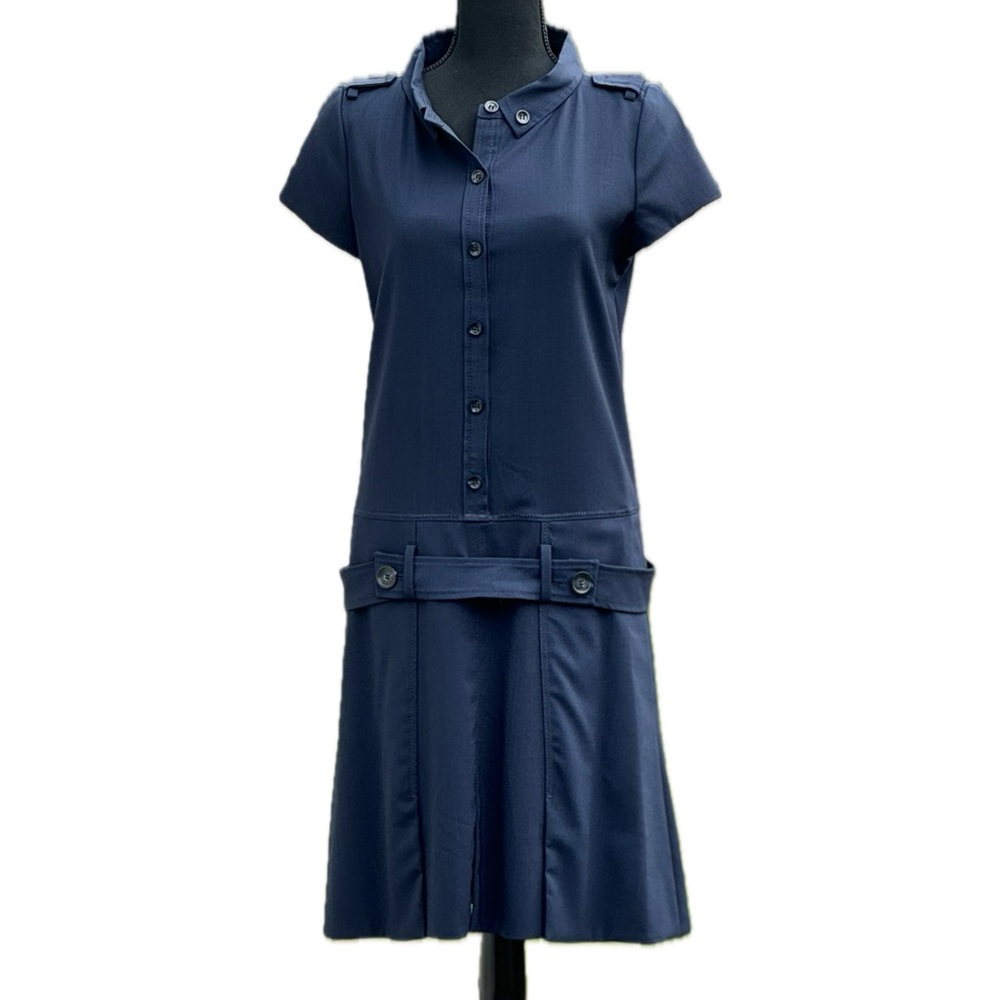 Vintage Tevrow+chase military style dress with drop waist